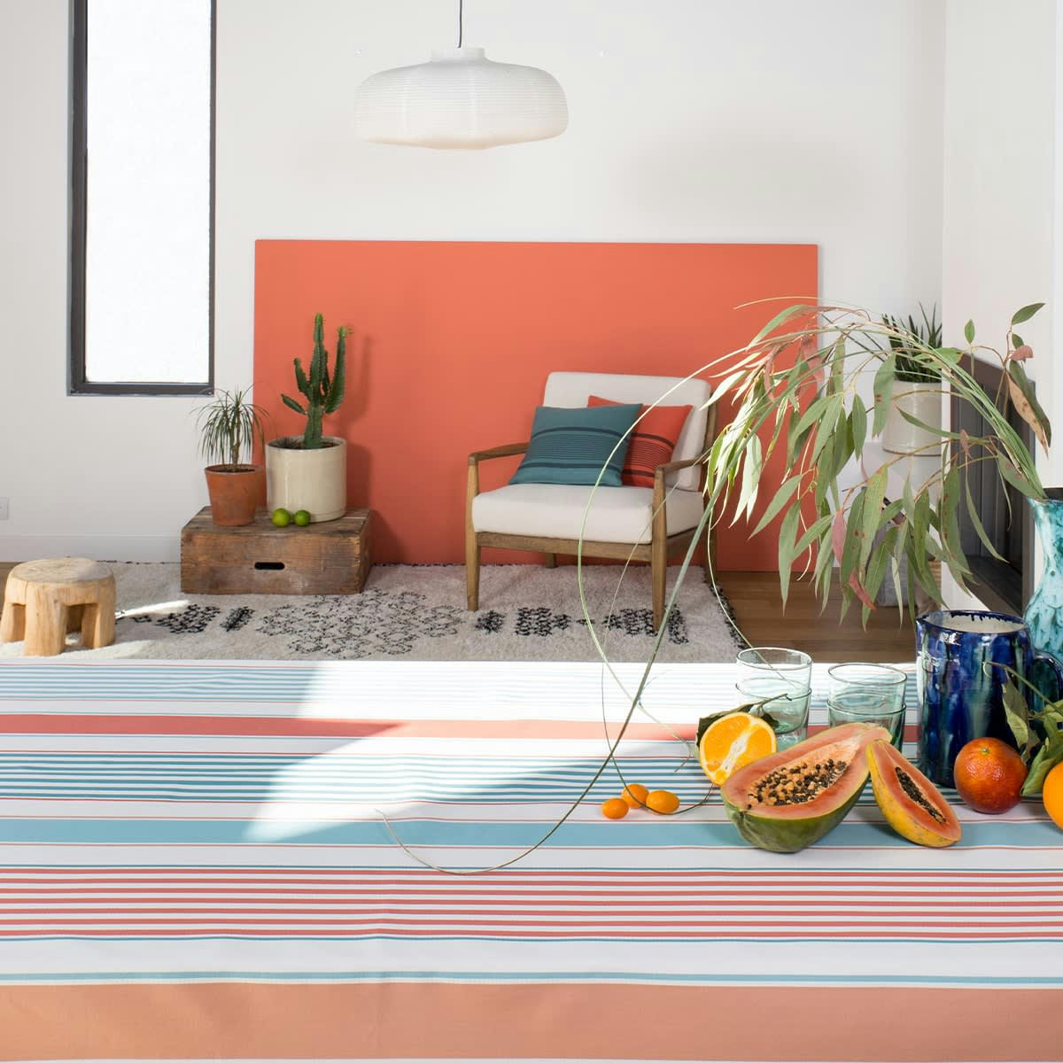 ORIO - Nappe enduite multicolore 160x160