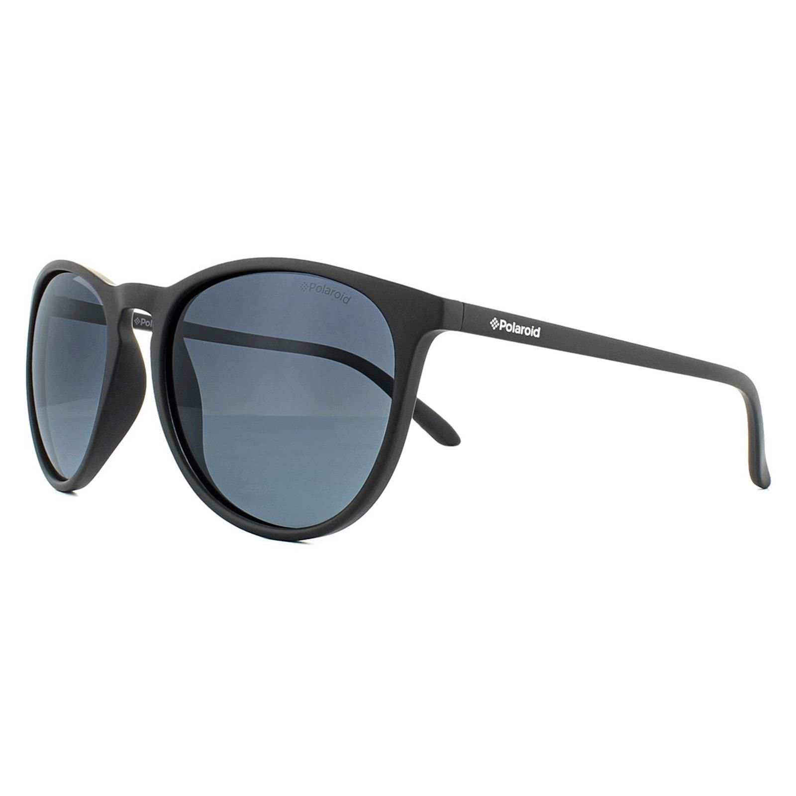 Polaroid Cat Eye Matt Black Grey Gradient Polarized Sunglasses