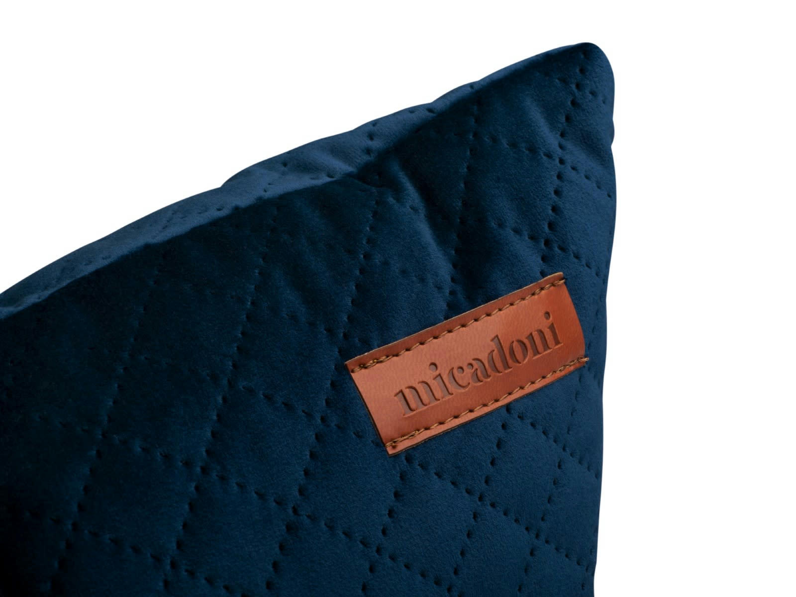 DONA - Coussin en tissu velours bleu roi 36x36x16cm