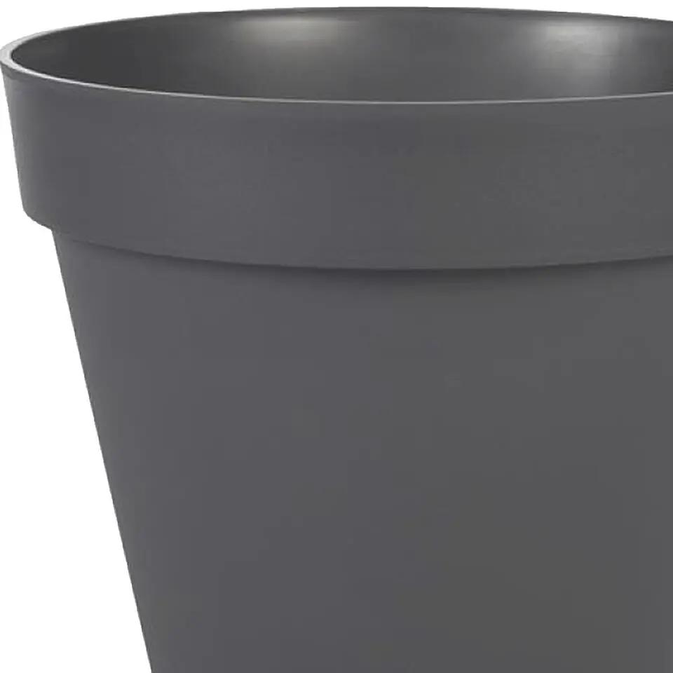 EDA Toscane Bloempot - kunststof - antraciet - D30 x H26 cm