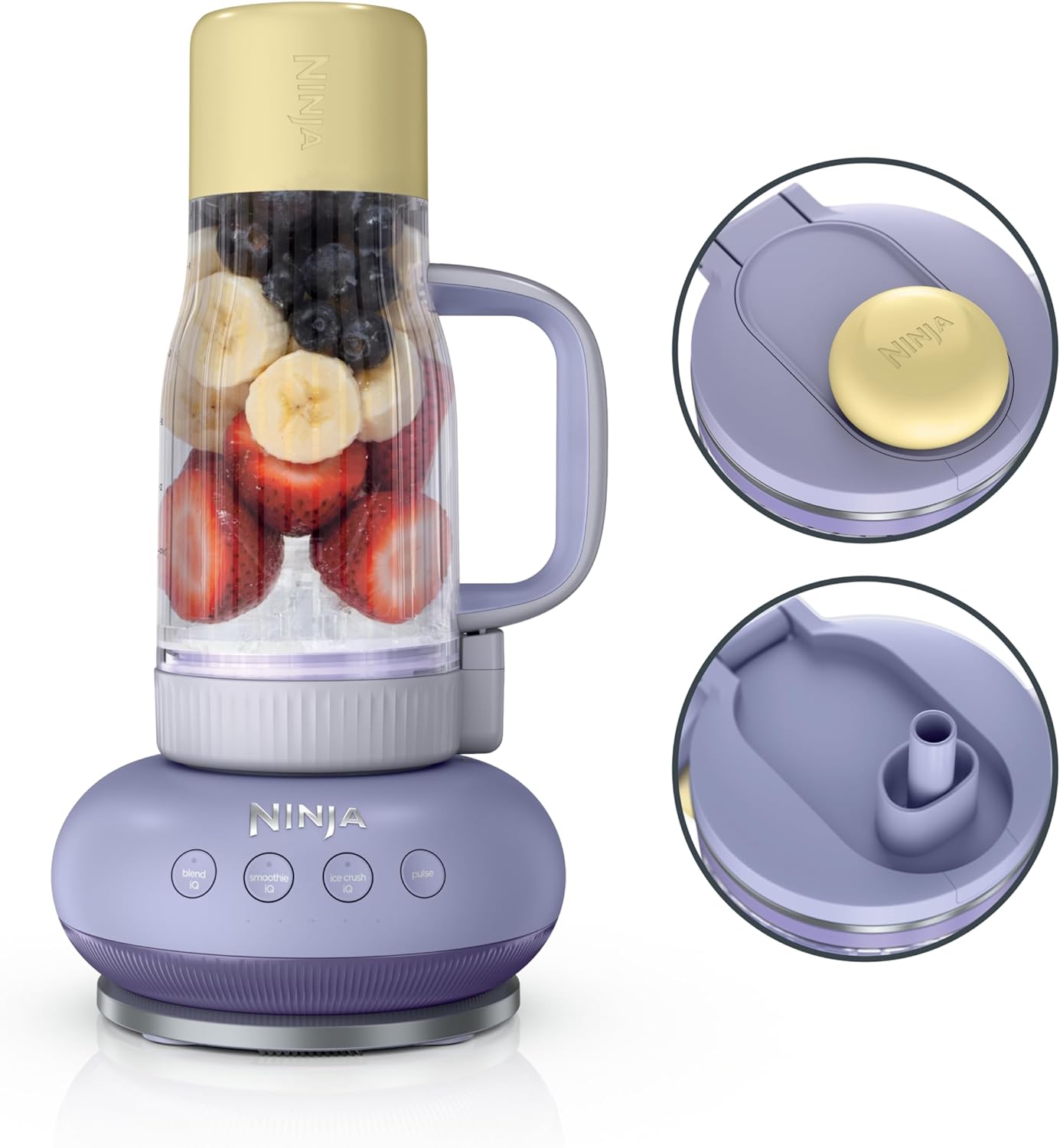 Ninja Blendboss™ | Personal Blender for Smoothies & Frozen Drinks | 26oz Travel Tumbler with LeakProof Lid, Chug Spout & Detachable Straw | Auto-iQ Technology | Lavender Lemonade | DB351PR