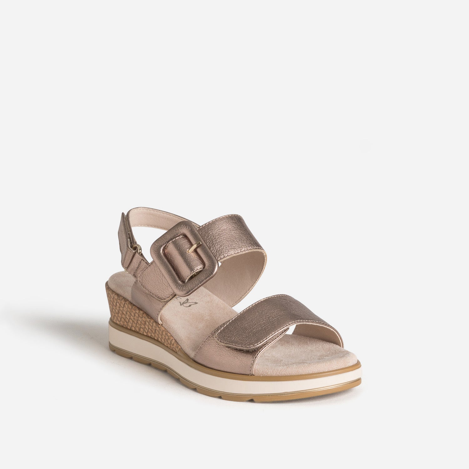 Sandale CAPRICE beige cuir métallisé