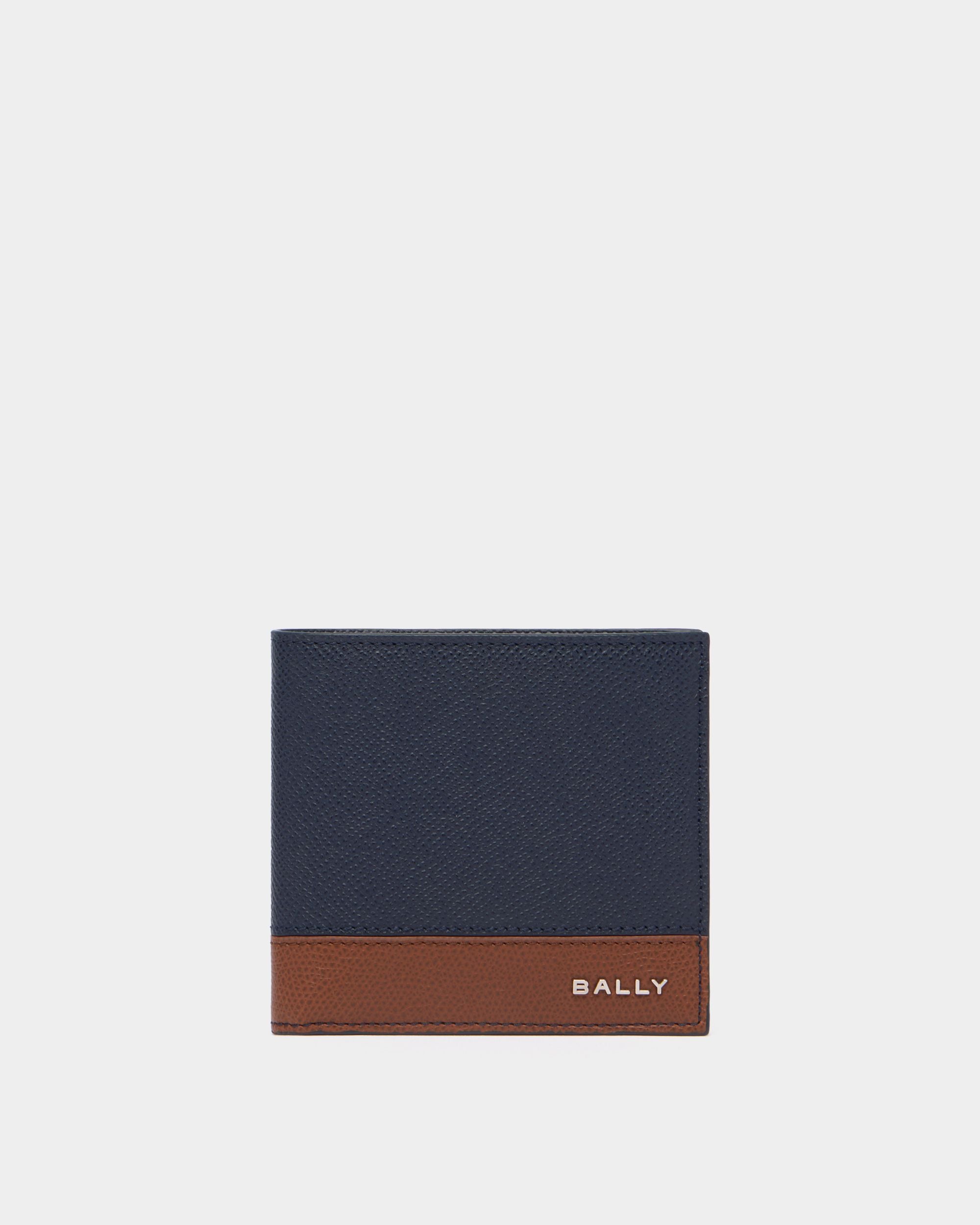 Bally Essential Geldbörse aus genarbtem Leder in Marineblau