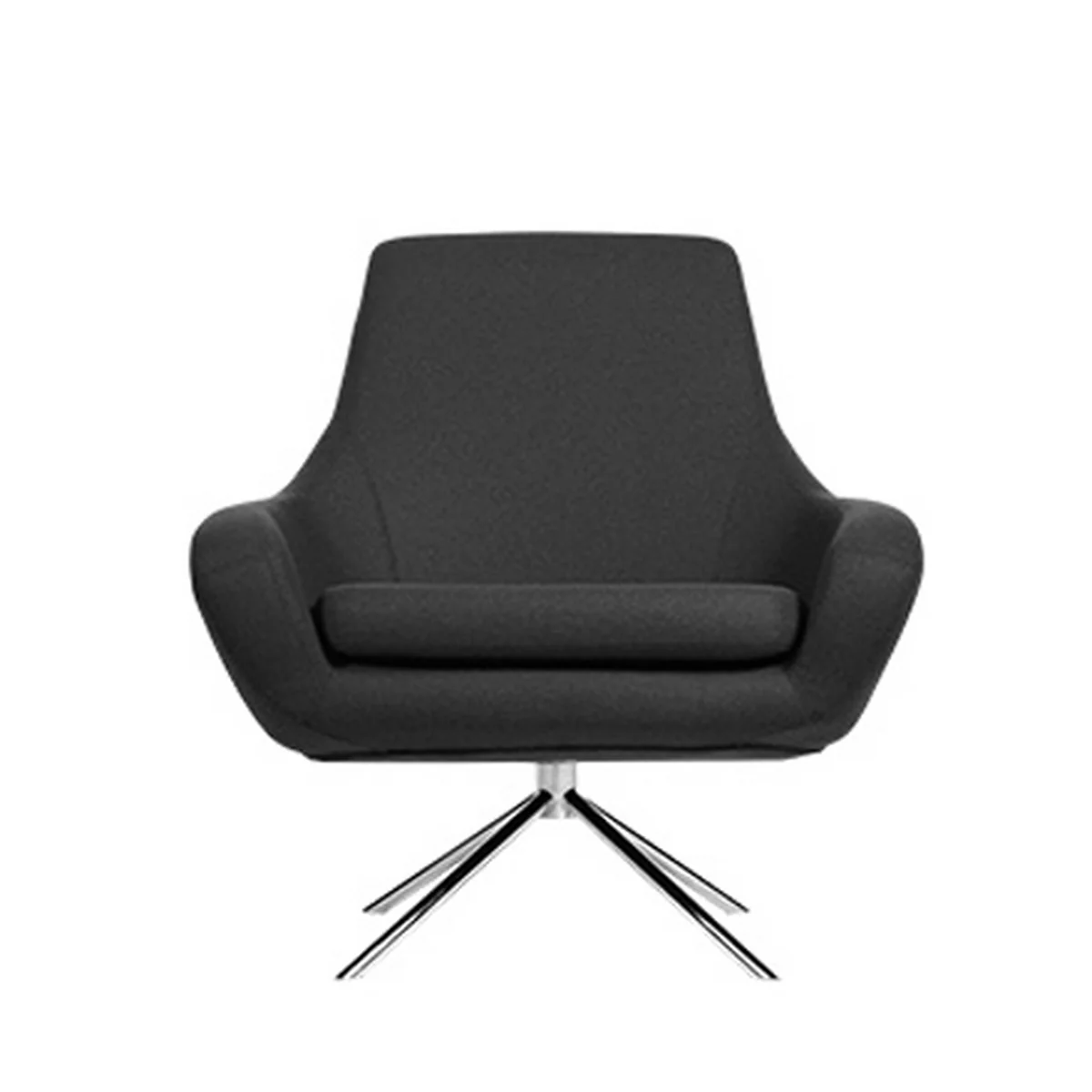 Softline - Noomi Lounge Sessel, Stahl schwarz lackiert / Filz Melange hellgrau (620)