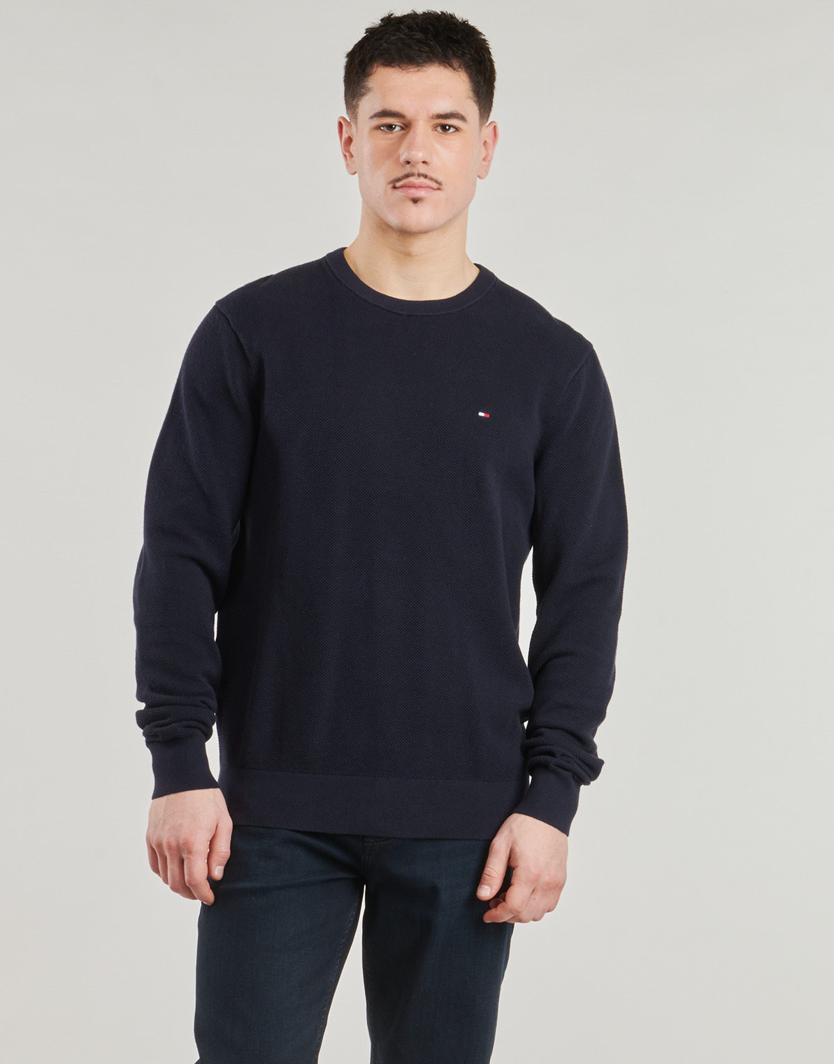 Tommy Hilfiger - ESSENTIAL STRUCTURE CREW NECK - Marine