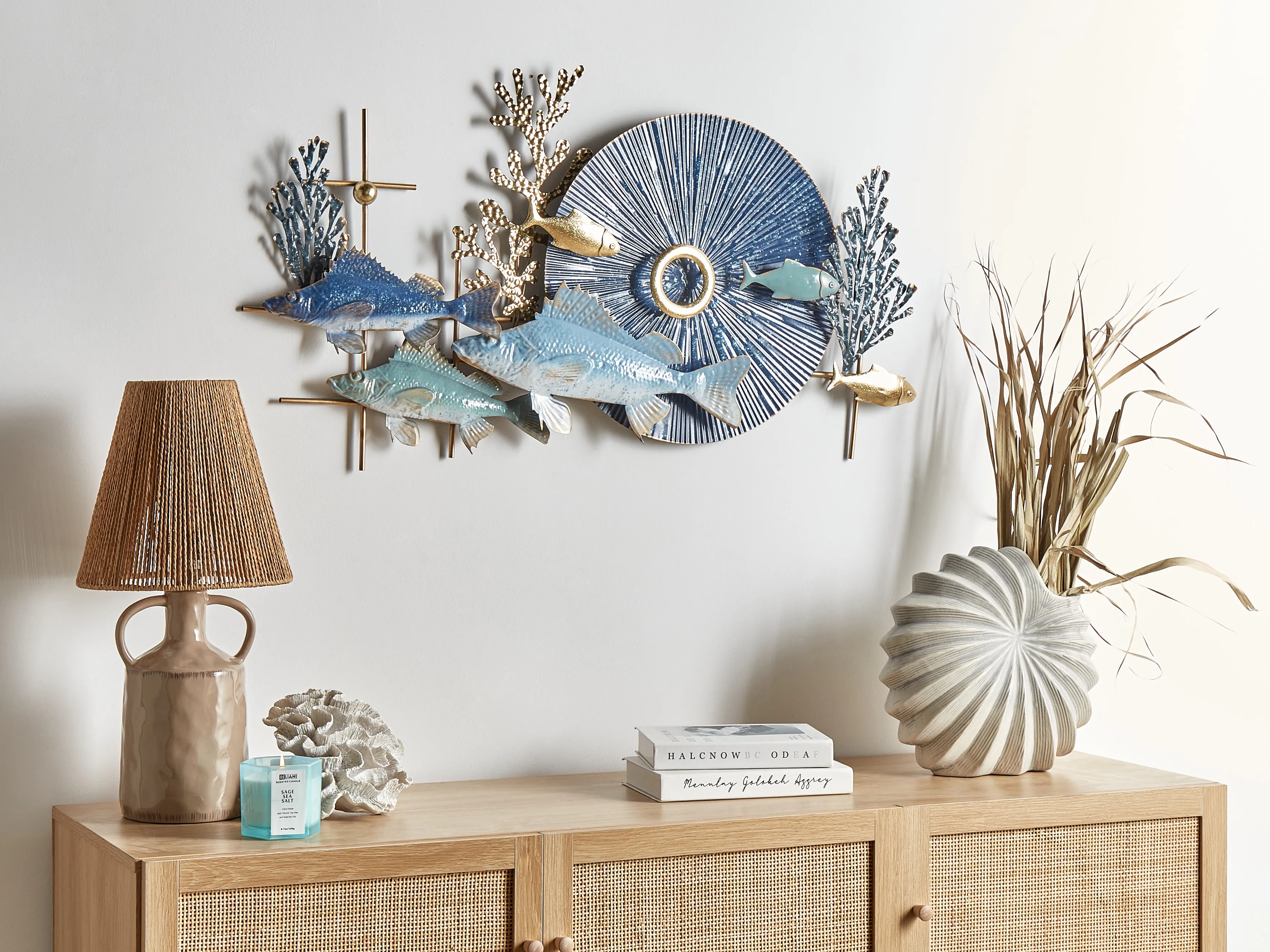 Wall Decor Fish BARIUM Metal 48 cm Blue