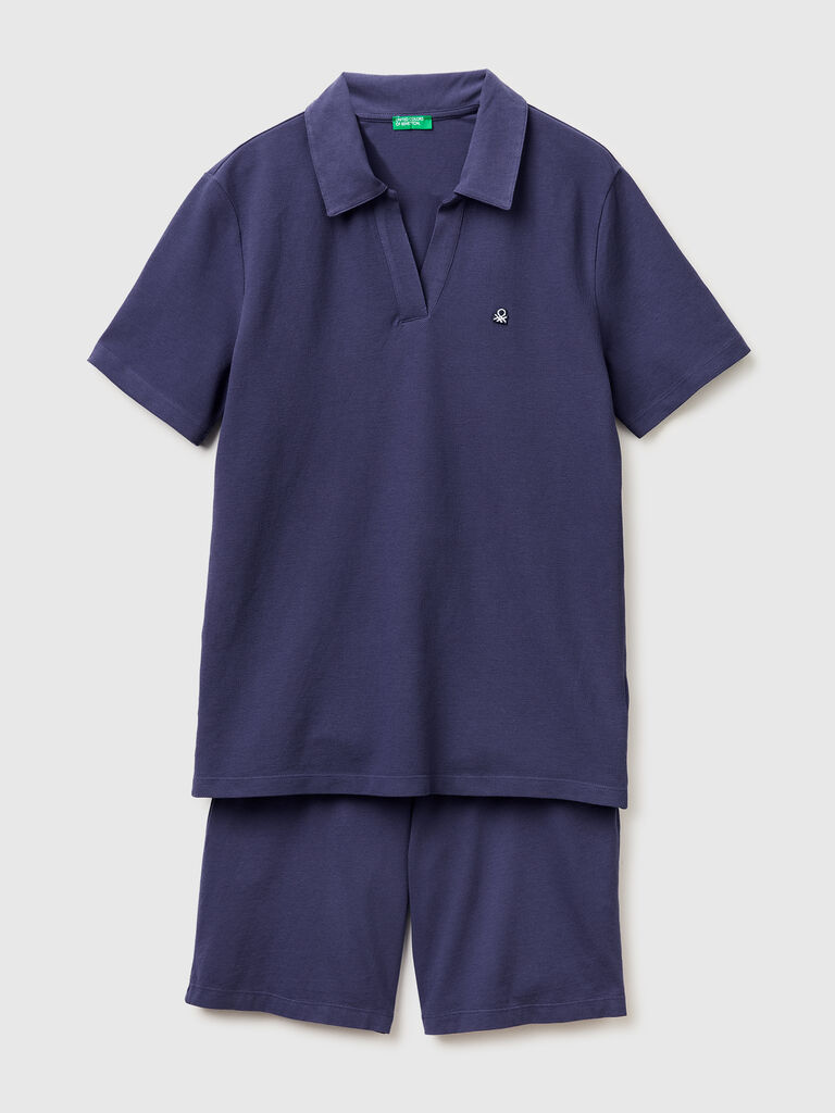 Pajamas with polo shirt