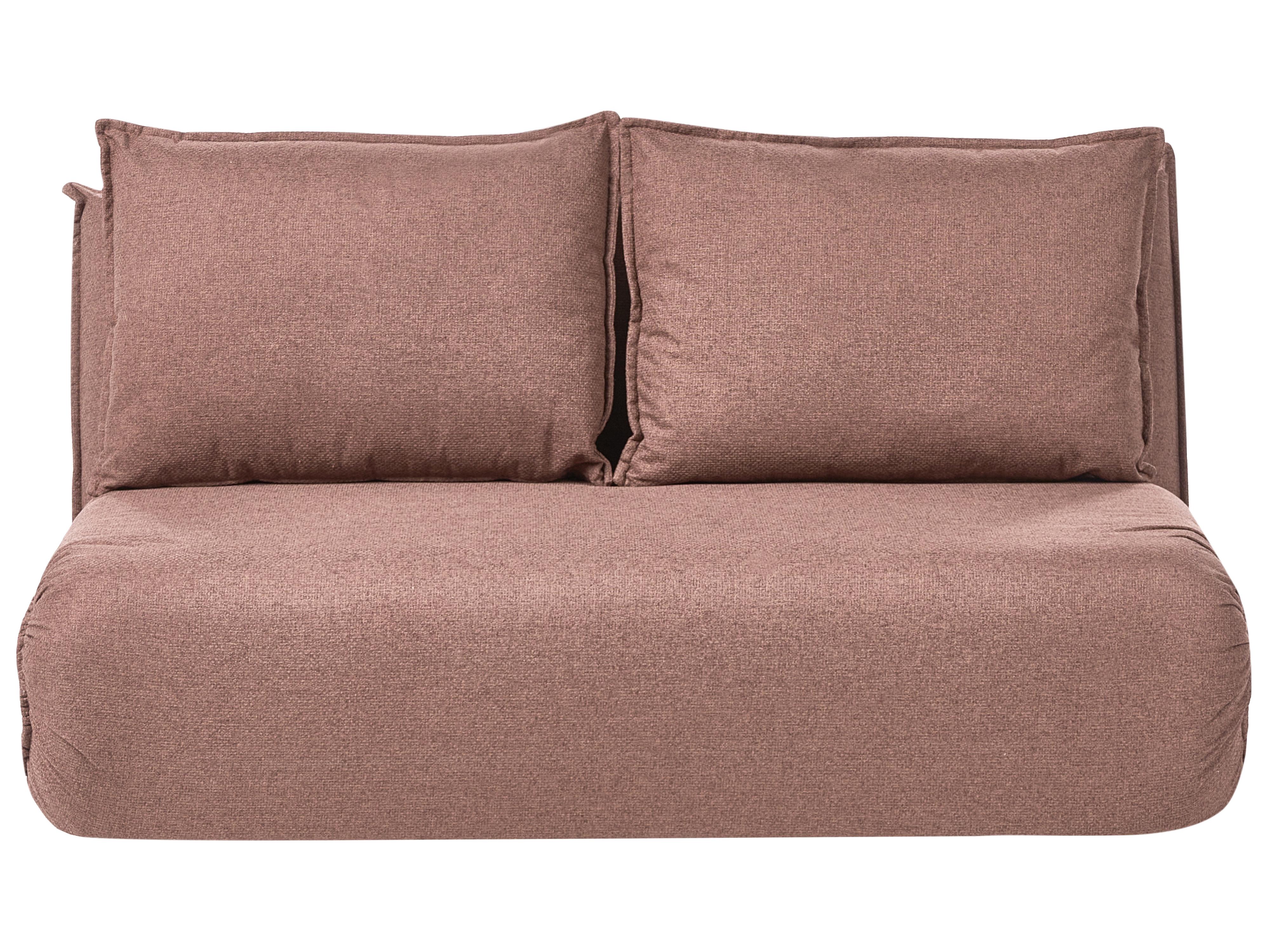 Sofa Bed 2 Seater ROROS Faux Linen Brown