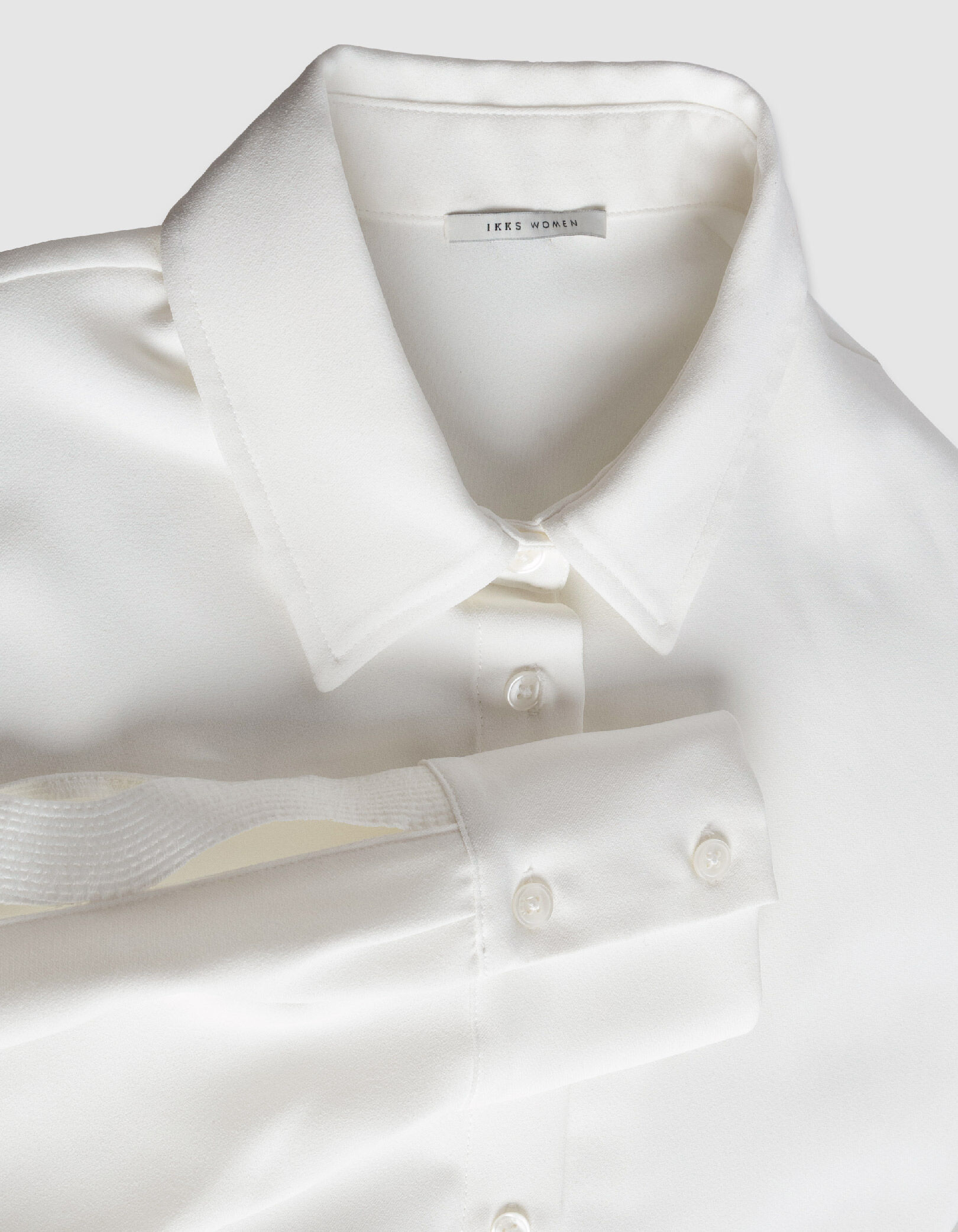 Chemise noire manches longues ajourées Femme