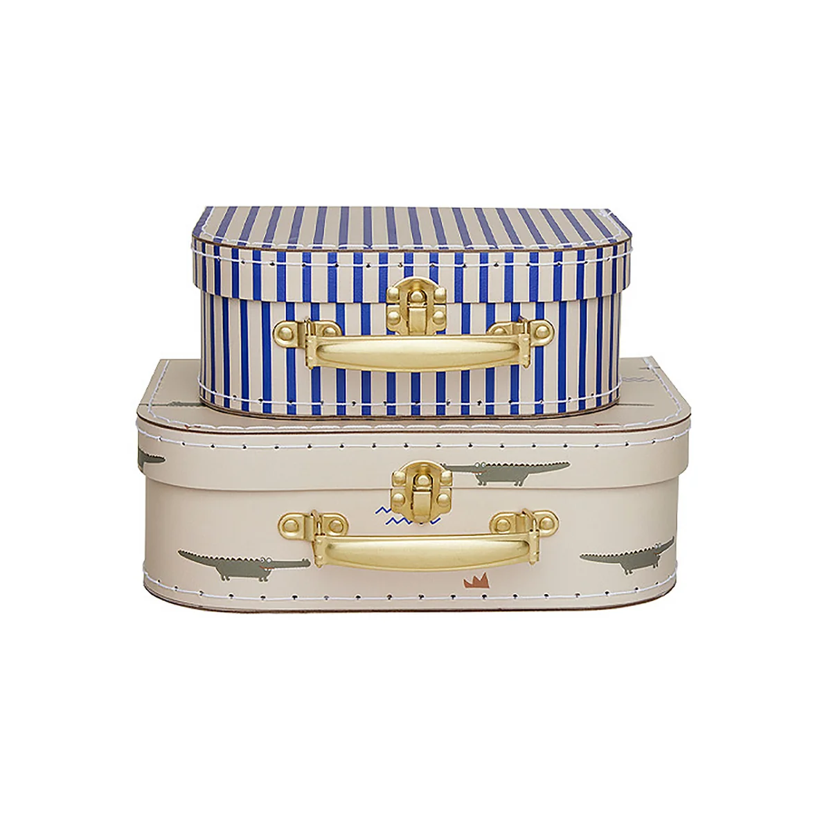 OYOY Mini - Toucan & Stripe Mini-Koffer, beige (2er-Set)