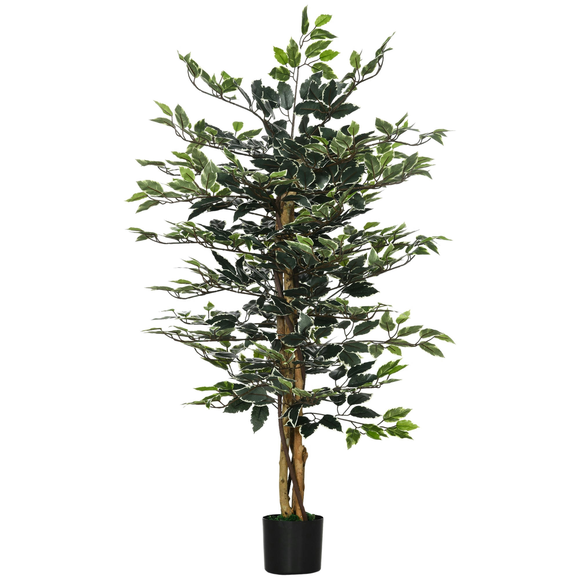 - Plante artificielle ficus banian H.1,3 m lichen pot inclus