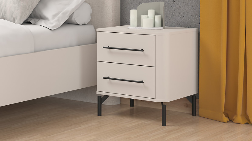 Szafka nocna Serdica 52 cm z 2 szufladami kaszmir