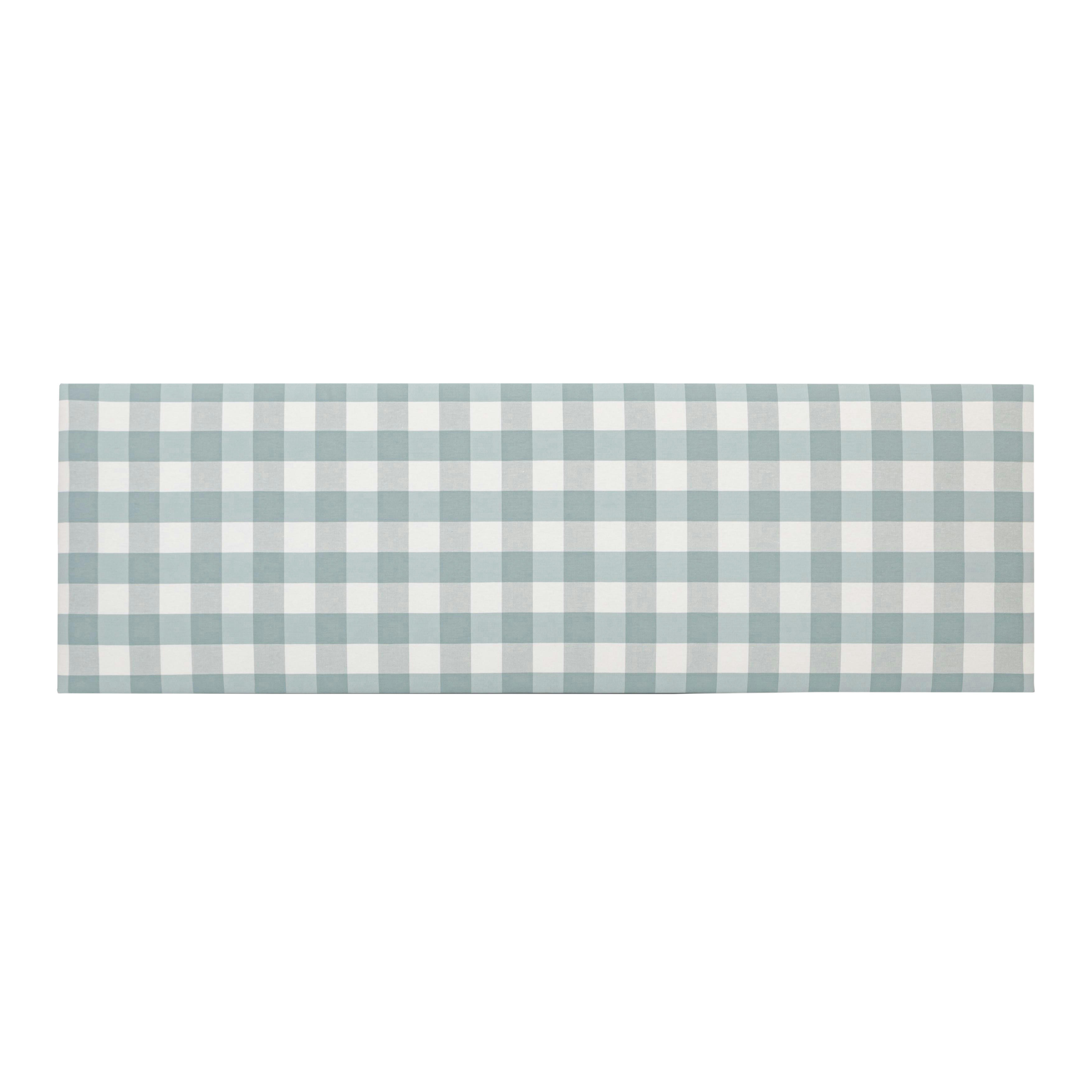 BILLIE LAREDO - Tête de lit tapissée en vichy turquoise 145x52cm