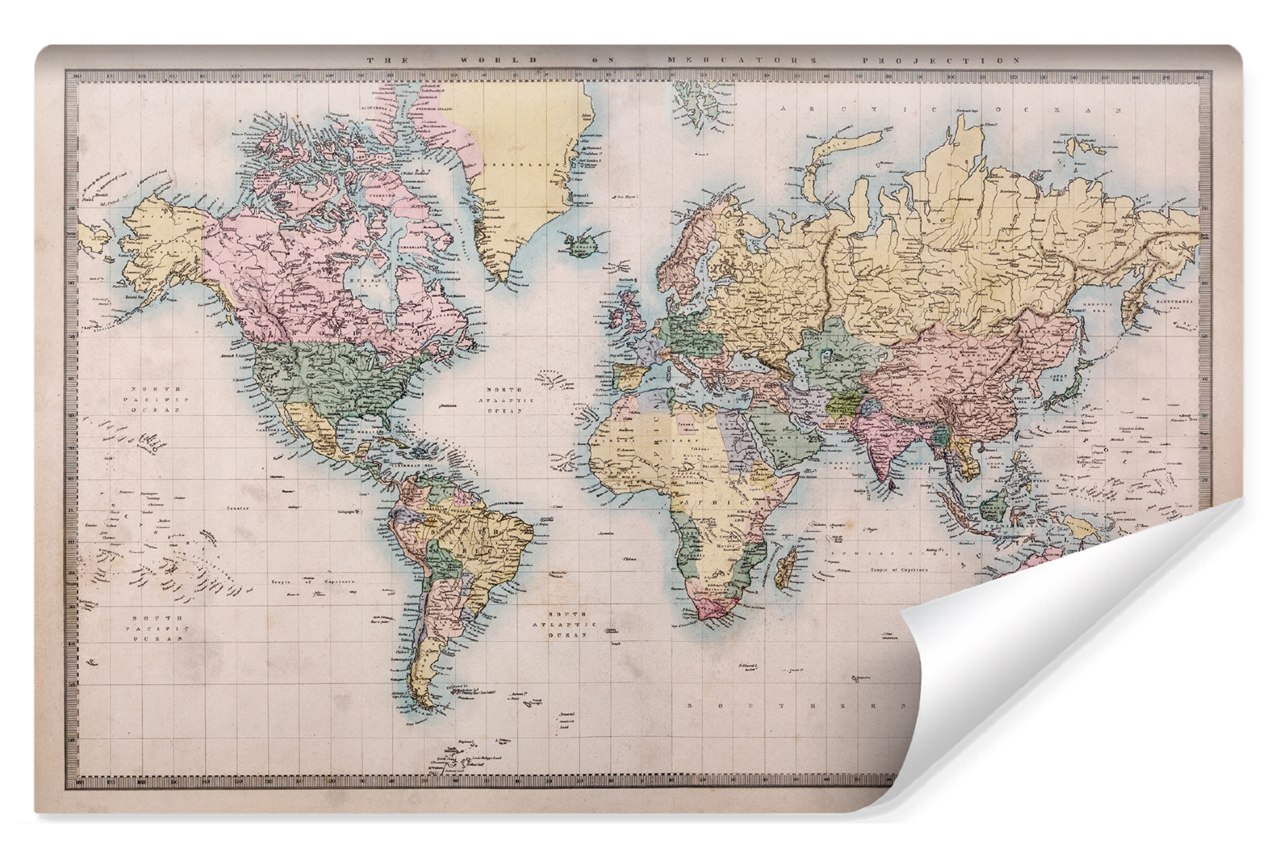 Fototapeta Mapa Świata W Stylu Vintage 90x60cm