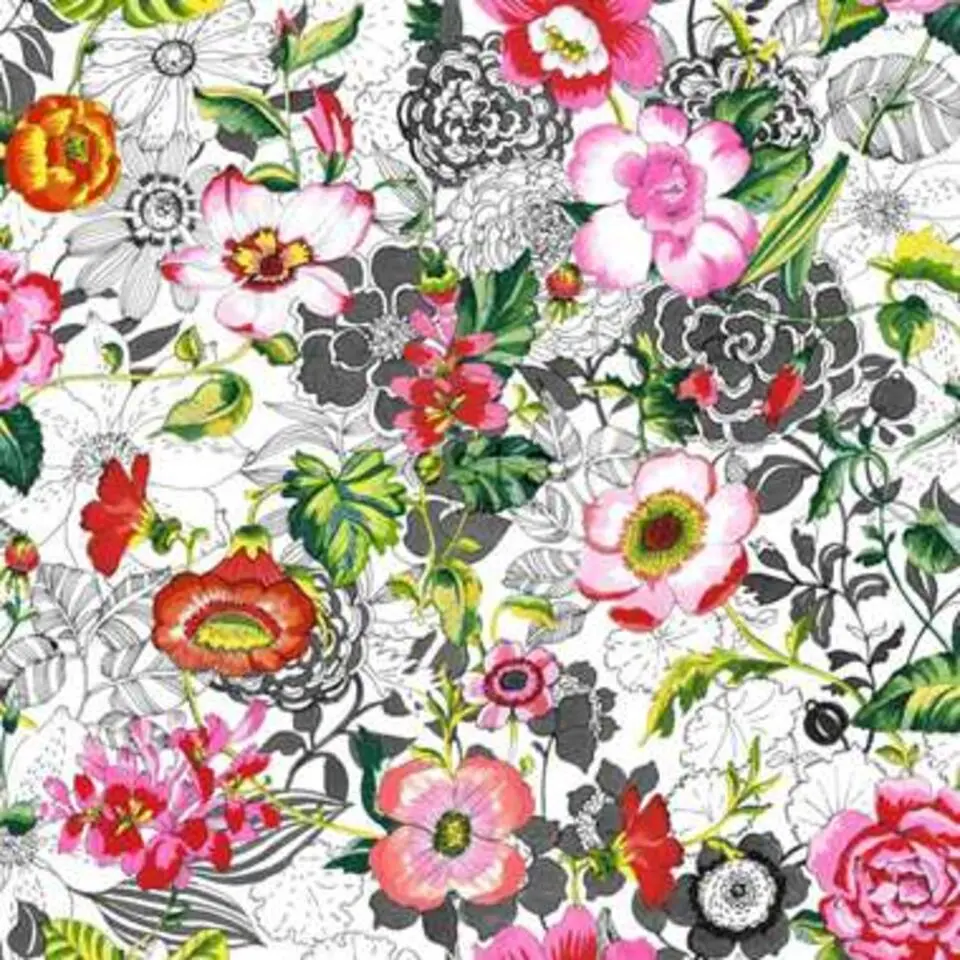 ESTAhome behang XXL - funky flowers - kleurrijk - 46,5 cm x 8,37 m