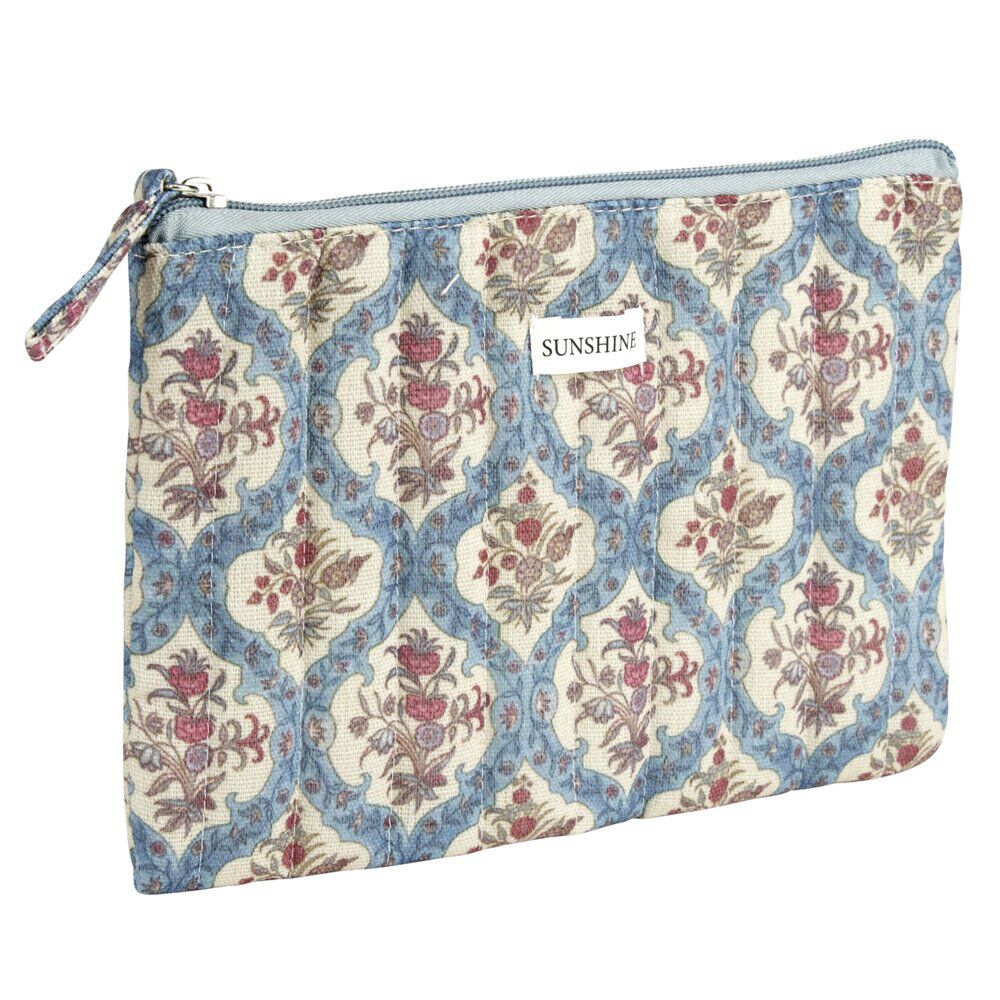 Pochette cosmétique Indie plate polycoton matelassée 23x16cm (2 modèles)