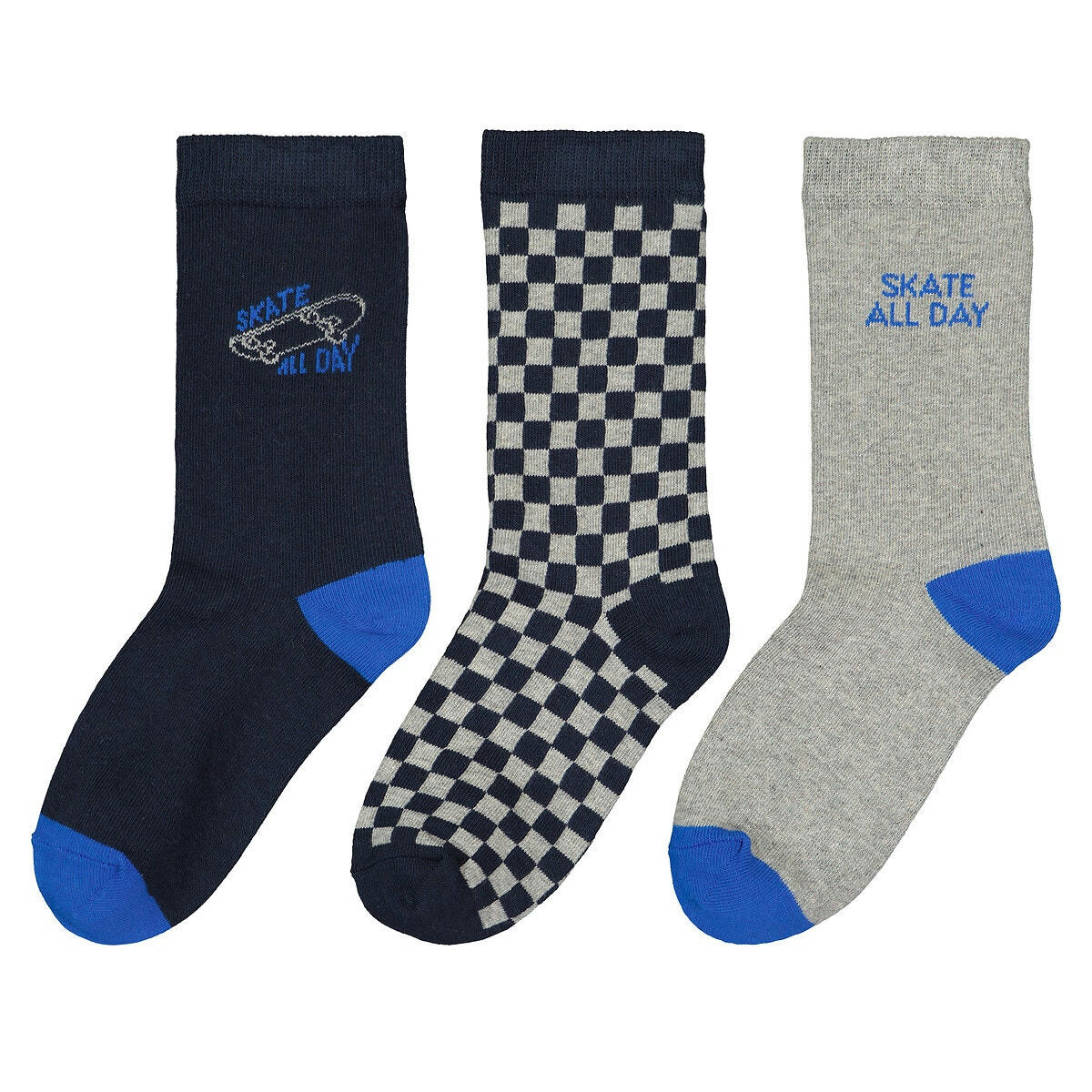 Lot de 3 paires de chaussettes motif skate