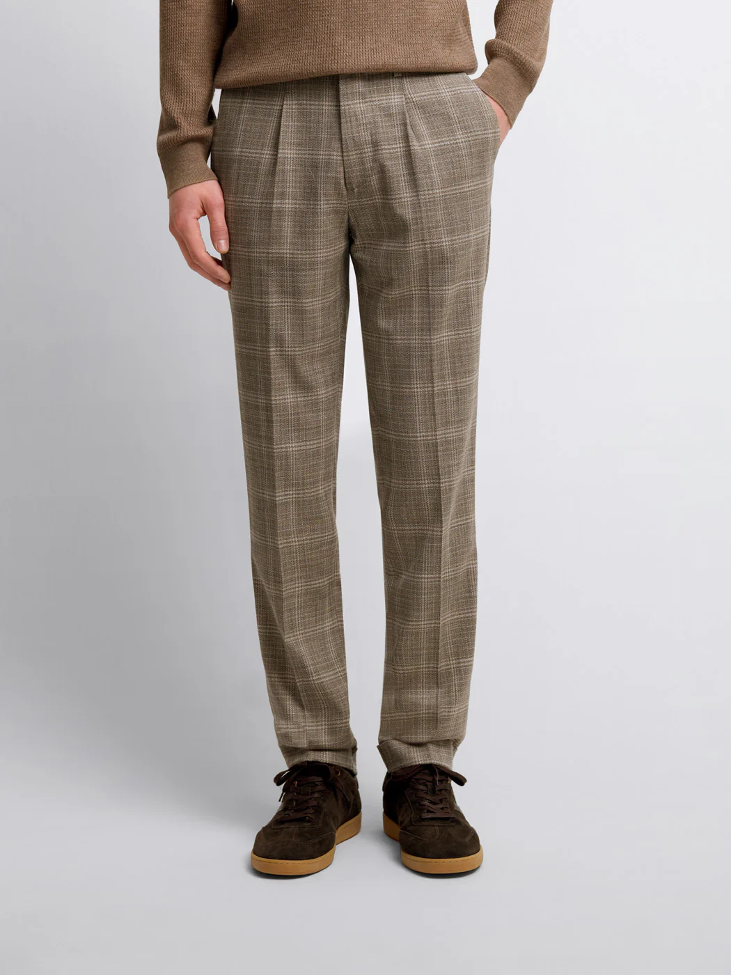 Pantalon de costume slim à carreaux