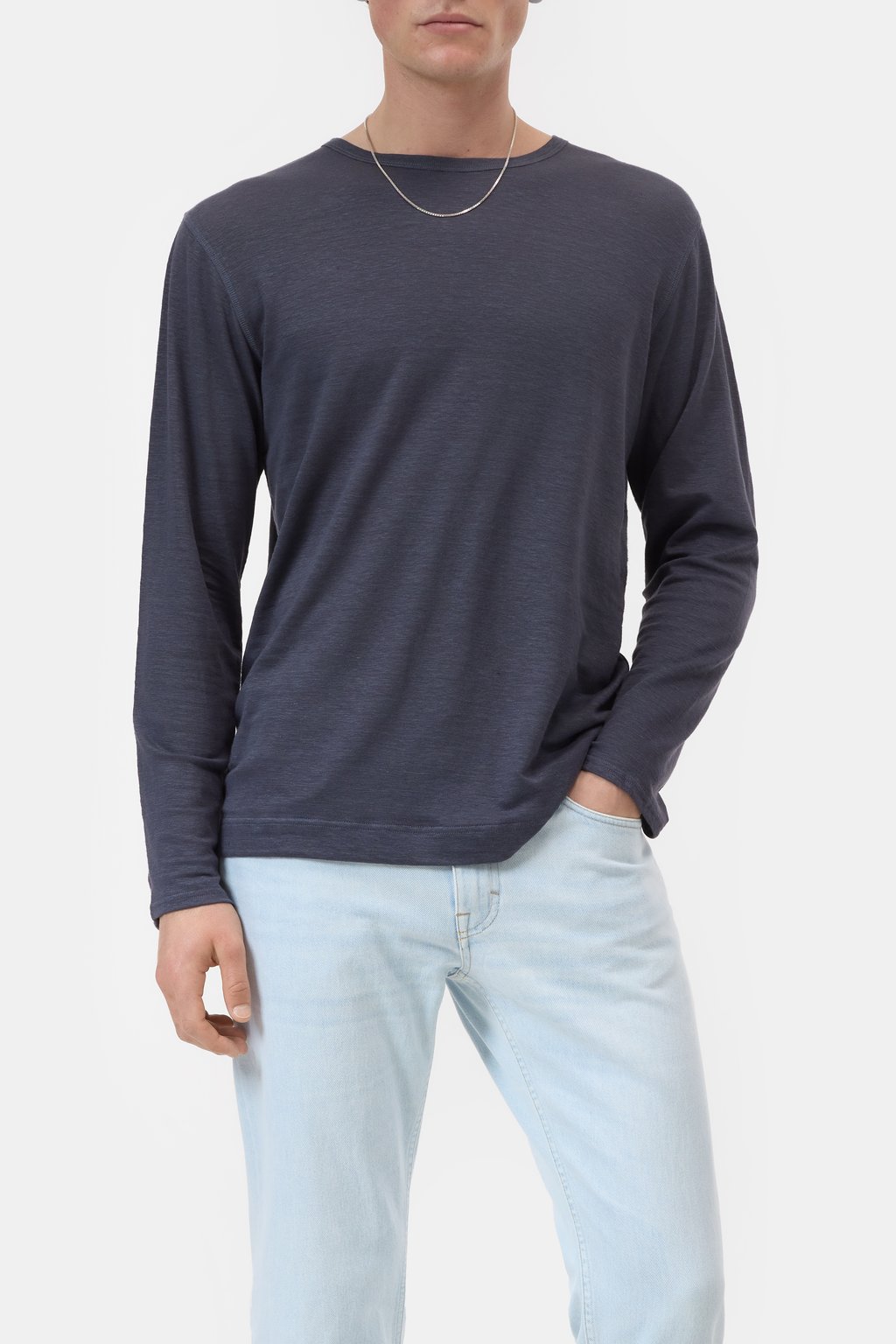 Langarmshirt aus Leinen-Mix
