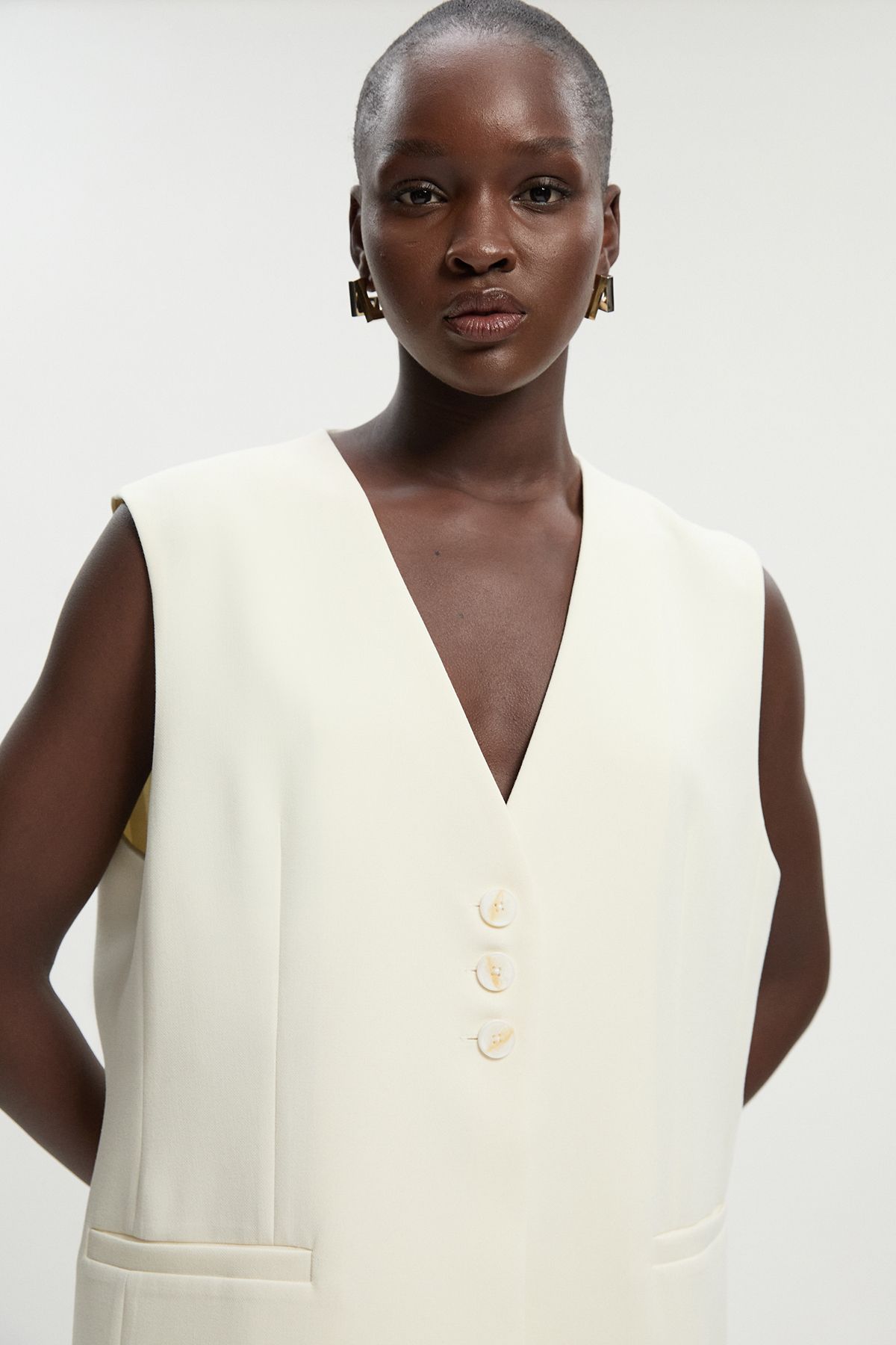KarenMillen Compact Essential Tailored Waistcoat