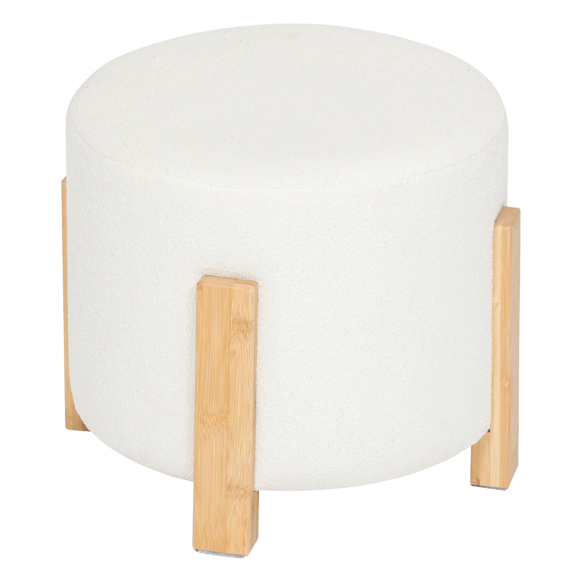 Banqueta BANSA branco com pés de bambu
