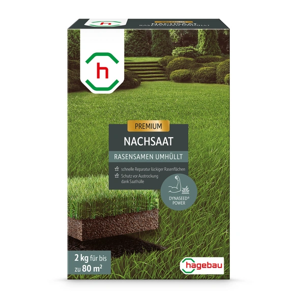 Rasen, Rasensamen Nachsaatrasen umhüllt 2,0Kg Karton für 80 m2
