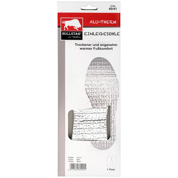 Einlegesohle, silbergrau, Alu-Therm, Gr. 46/47