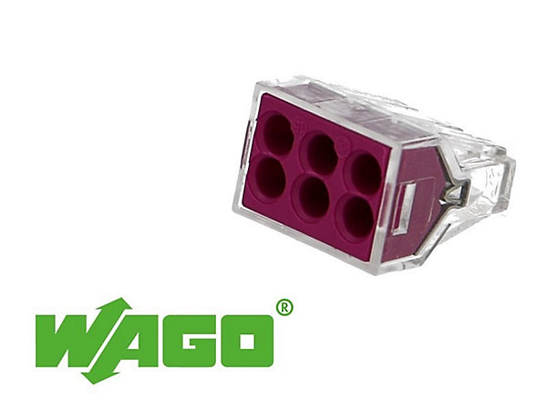 50 connecteurs WAGO 6 entrées (violet)