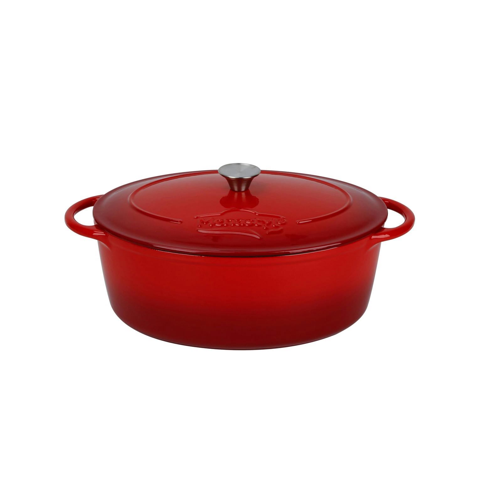 COLETTE - Cocotte ovale 6,5L en fonte émaillée rouge