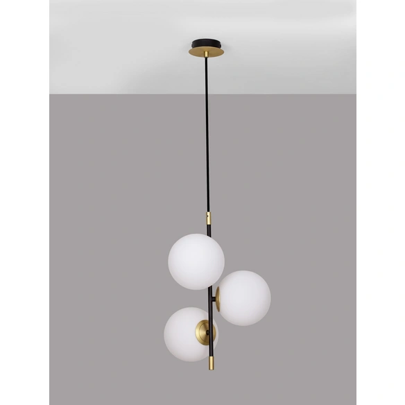 Pendelleuchte »Git «, LED, 3-flammig, goldfarben/weiß/schwarz
