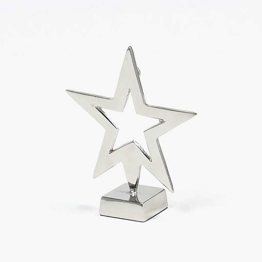 Marcador de Lugar em Metal Estrela Prata PARTY