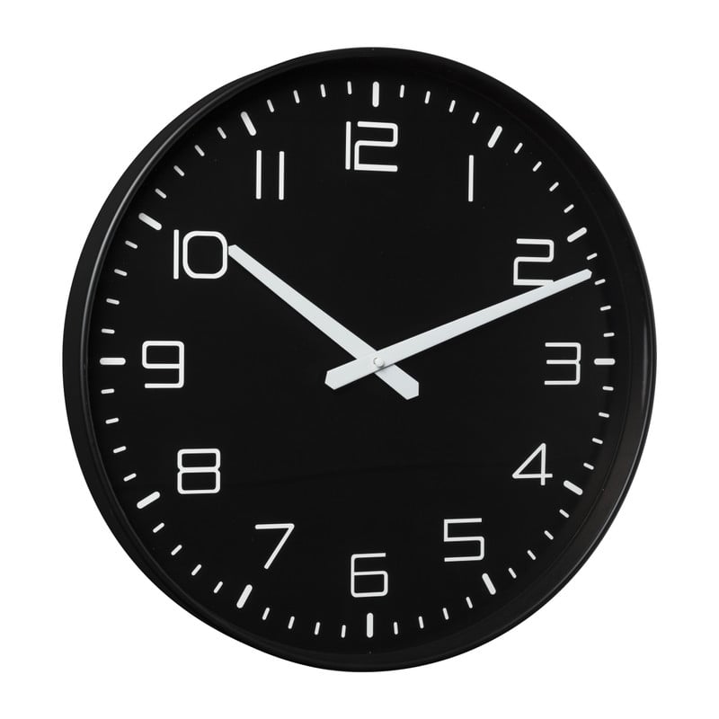 Wandklok Gina - zwart - &Oslash;40x4.5 cm