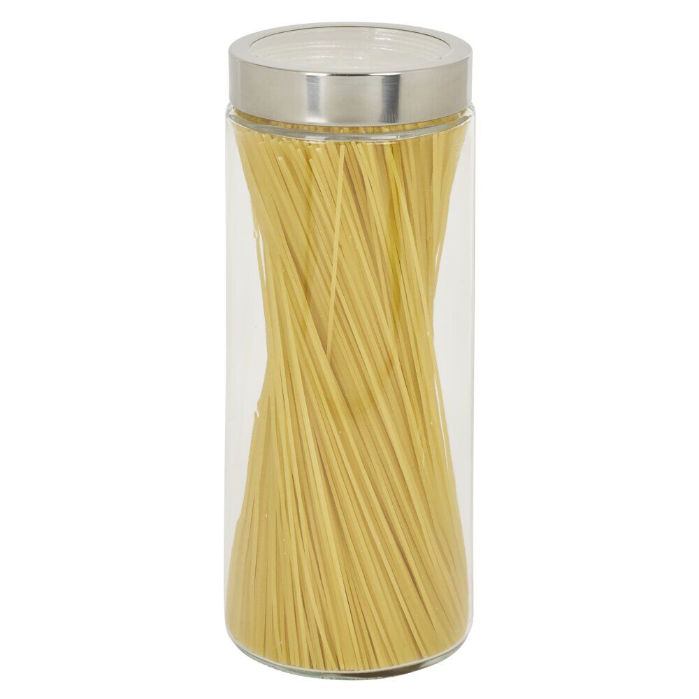 Bocal en verre transparent couvercle inox 2L - Ø11xH.27cm