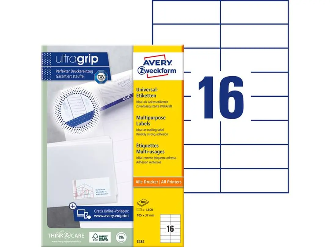 Etiketten 100er-Set Universal-Etiketten