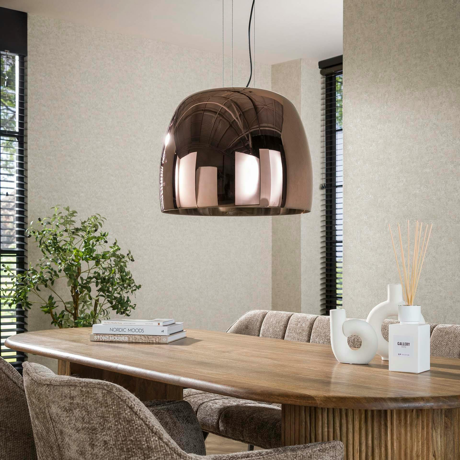 Suspension en verre cuivré forme cloche 48 cm NIAGARA