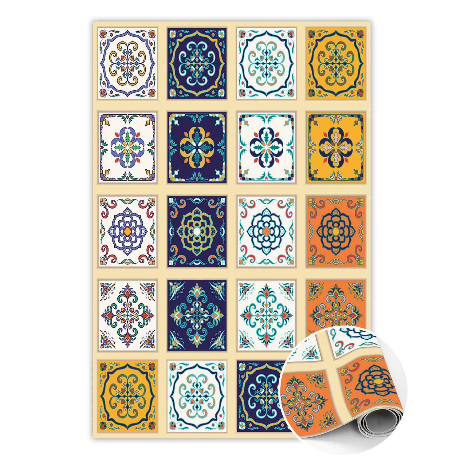Dywan winylowy do domu Greckie kafelki 60 x 90 cm