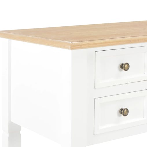 NNEVL Writing Desk White 109.5x45x77.5 cm Wood