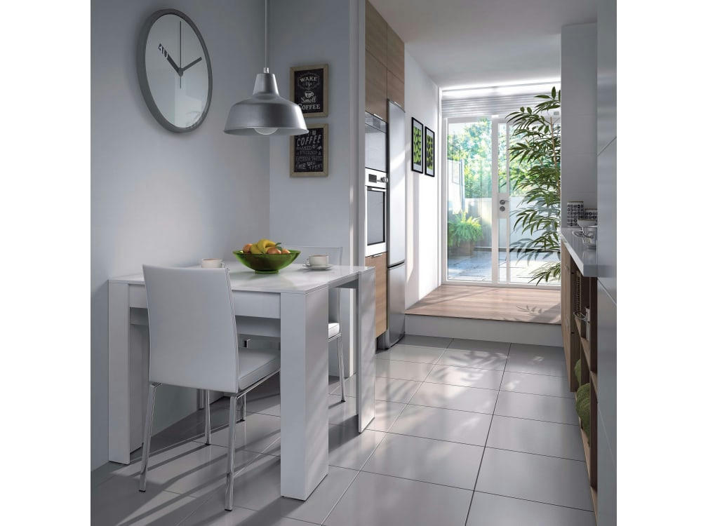 LENA - Table à manger extensible couleur béton L51/237cm