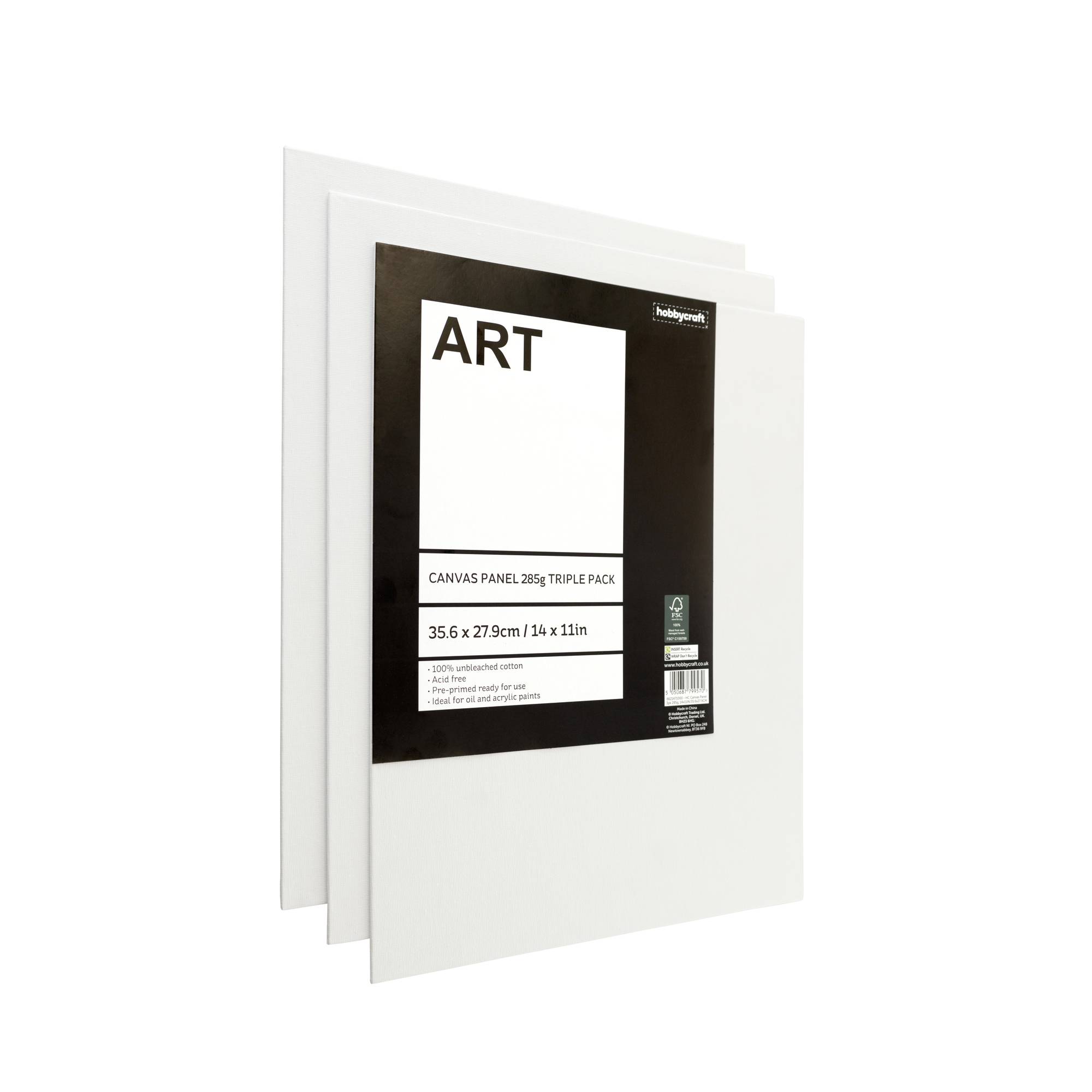 Canvas Panel 35.6cm x 27.9cm 3 Pack