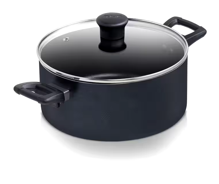 T-fal Viva Dutch Oven Non-Stick, Dishwasher & Oven Safe, Black, 5qt