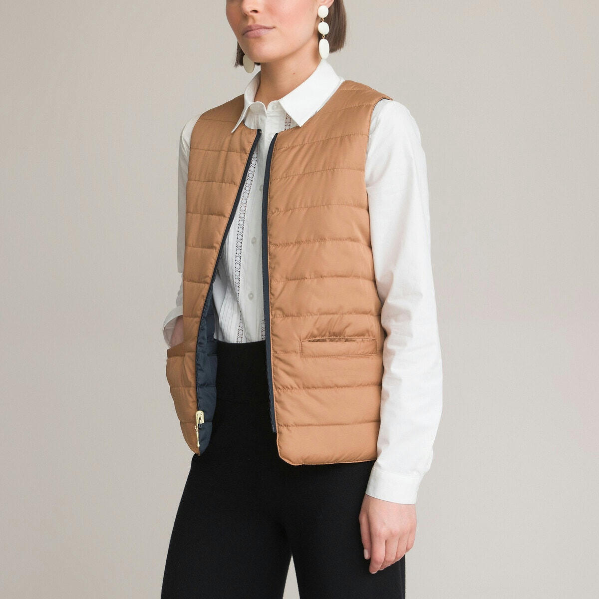 Doudoune sans manches réversible, fermeture zippée
