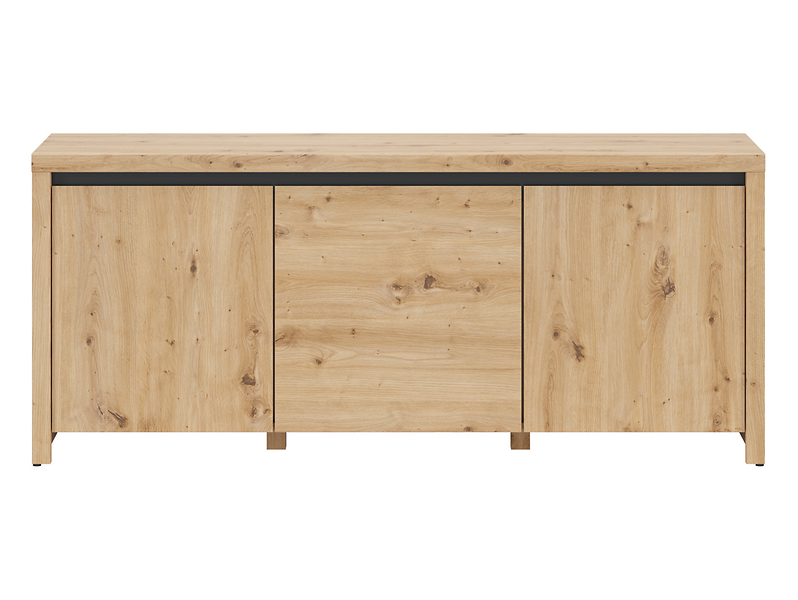 Szafka RTV Larios 143 cm z 3 drzwiami dąb artisan/czarny