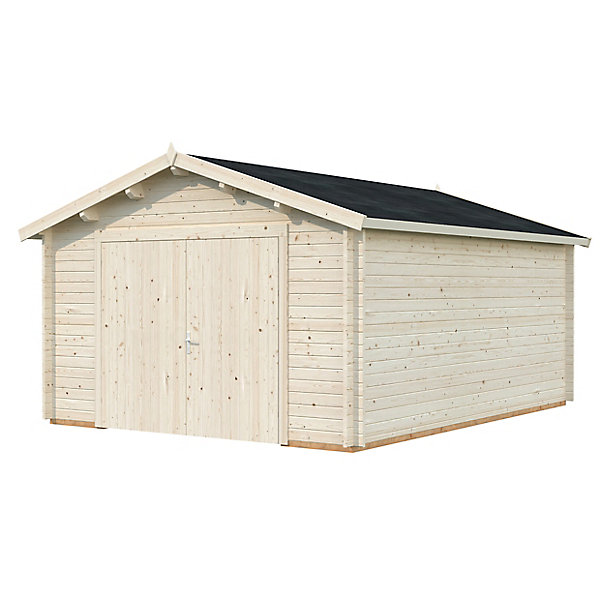 Garage Palmako Danube porte en bois naturel ép.44mm 24 m²