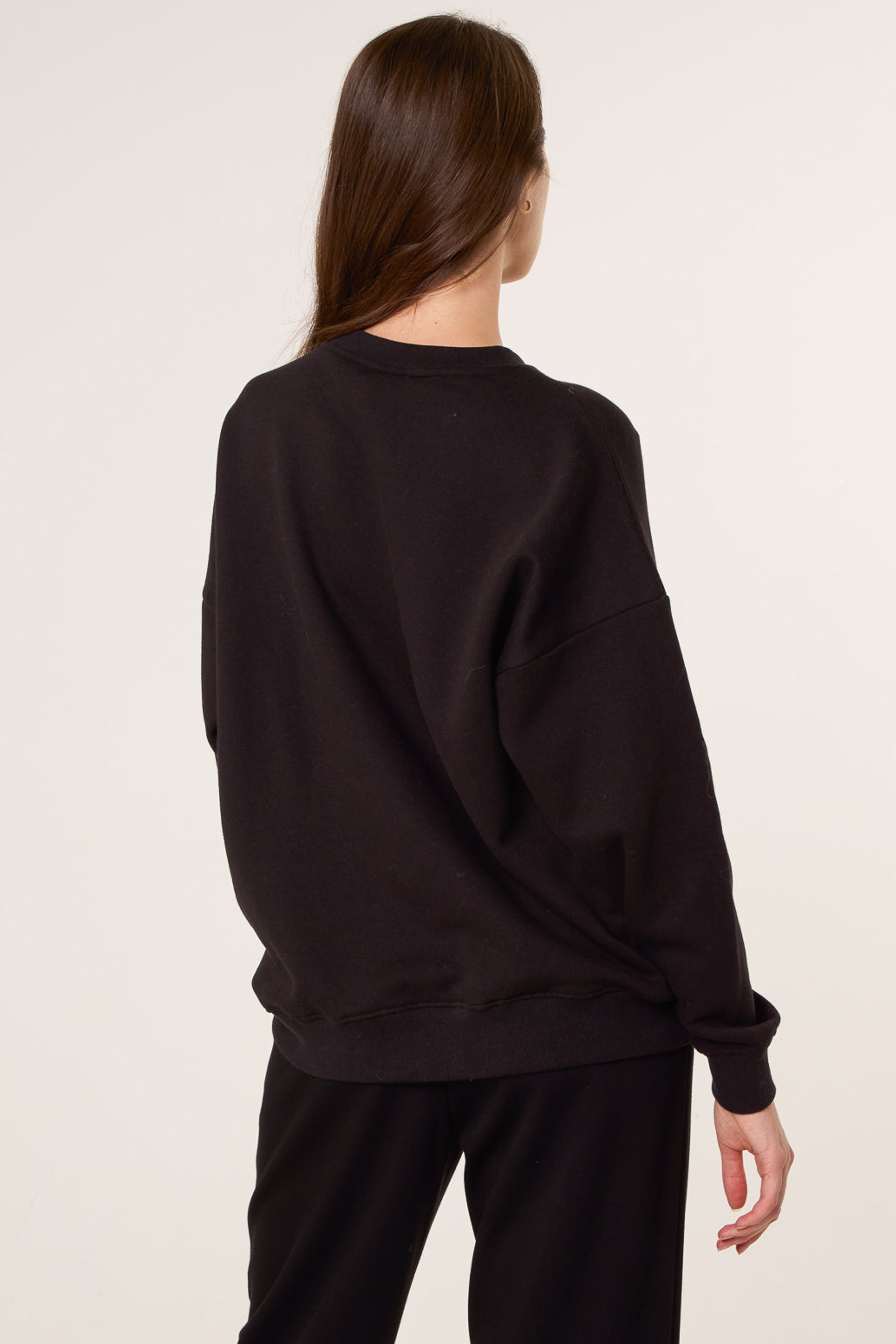 Blue Vanilla Black Leopard And Sequin Bow Sweatshirt