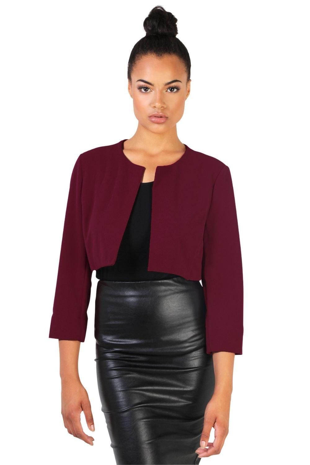 KRISP Bow Back Cropped Evening Shrug