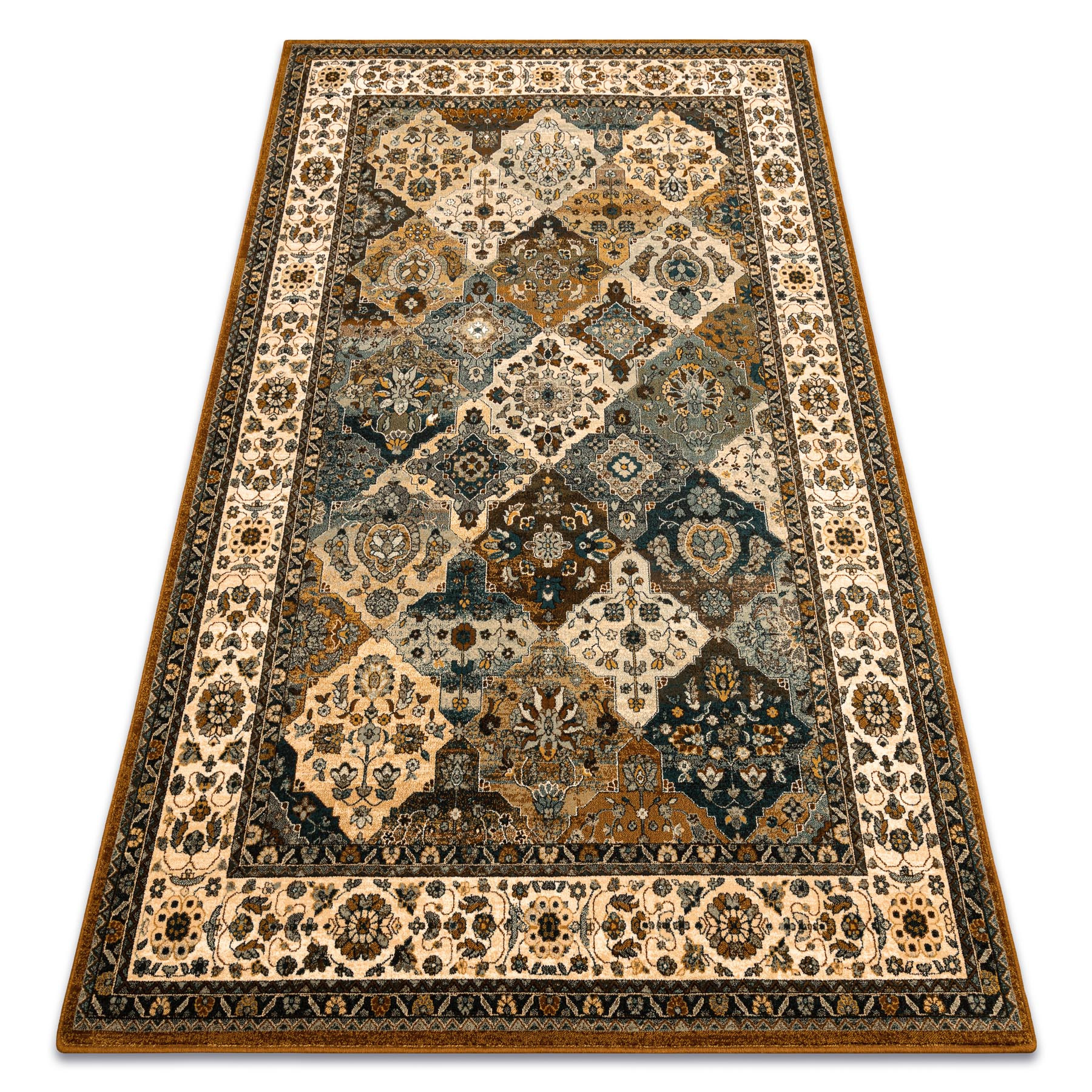 Dywan wełniany POLONIA Samari Ornament jadeit brązowy 170x235 cm