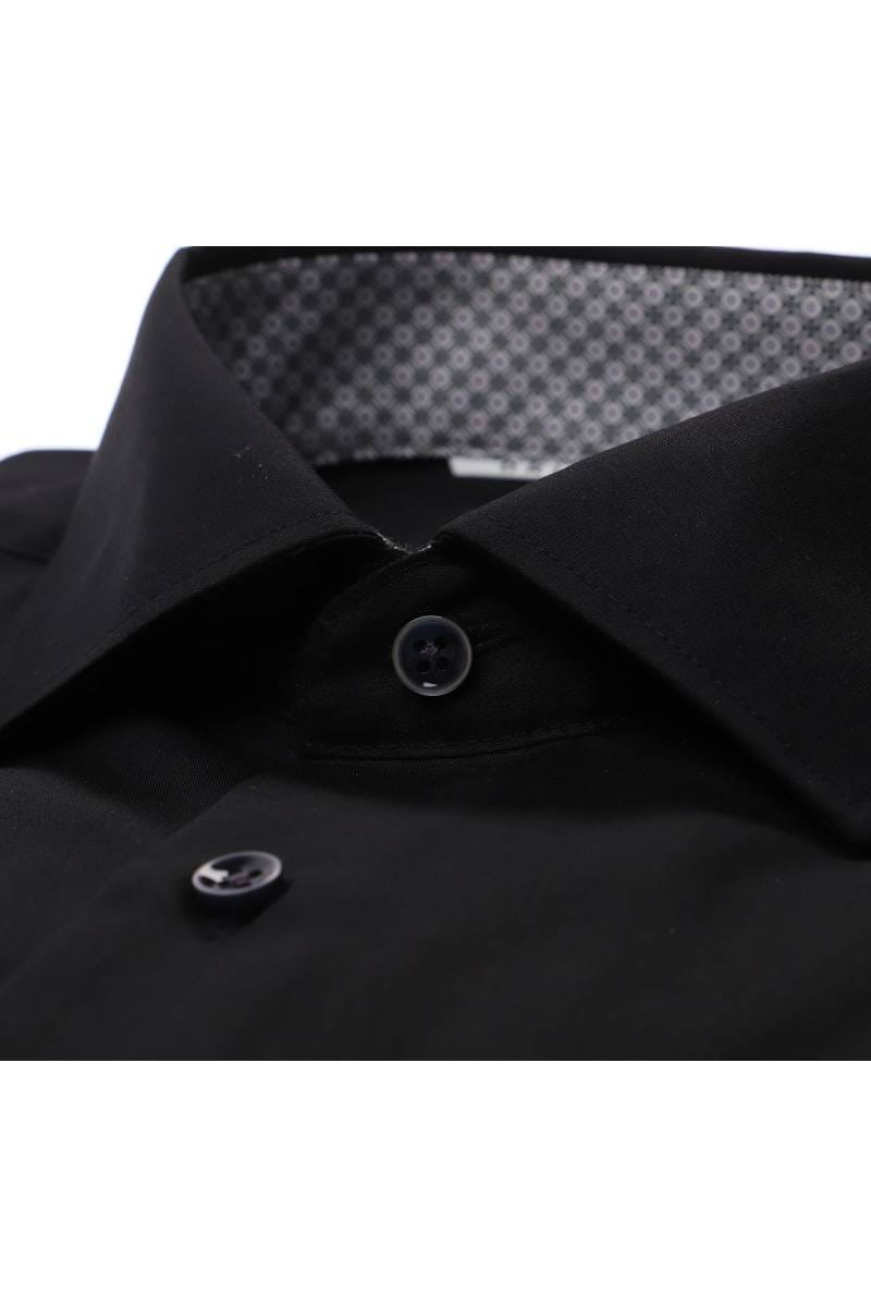 ETERNA Slim Fit Hemd schwarz, Einfarbig