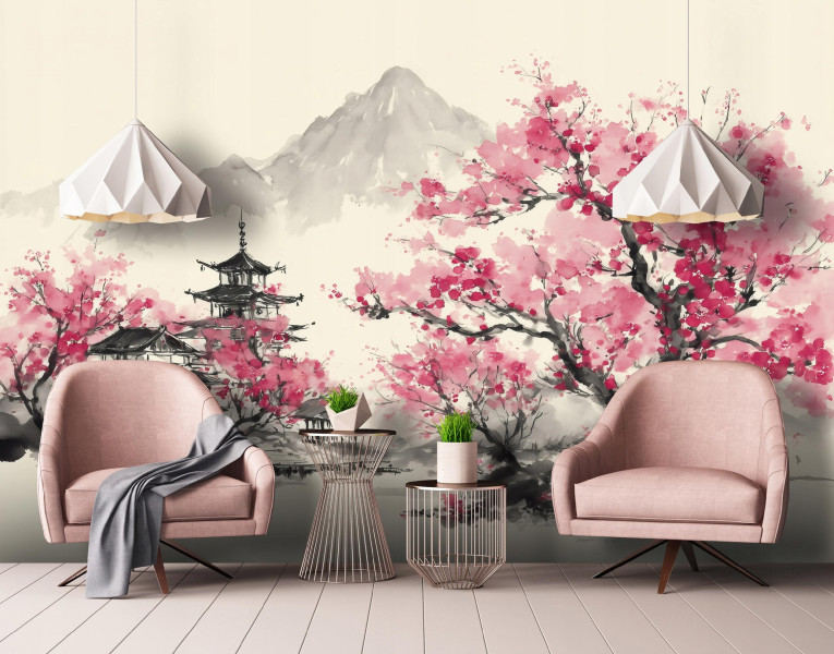 Fototapeta Góry Różowy Na Flizelinie Do Sypialni Salonu 250x175