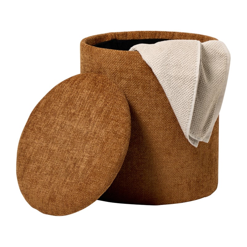 Opbergpoef Debby - bruin - &Oslash;35x40 cm