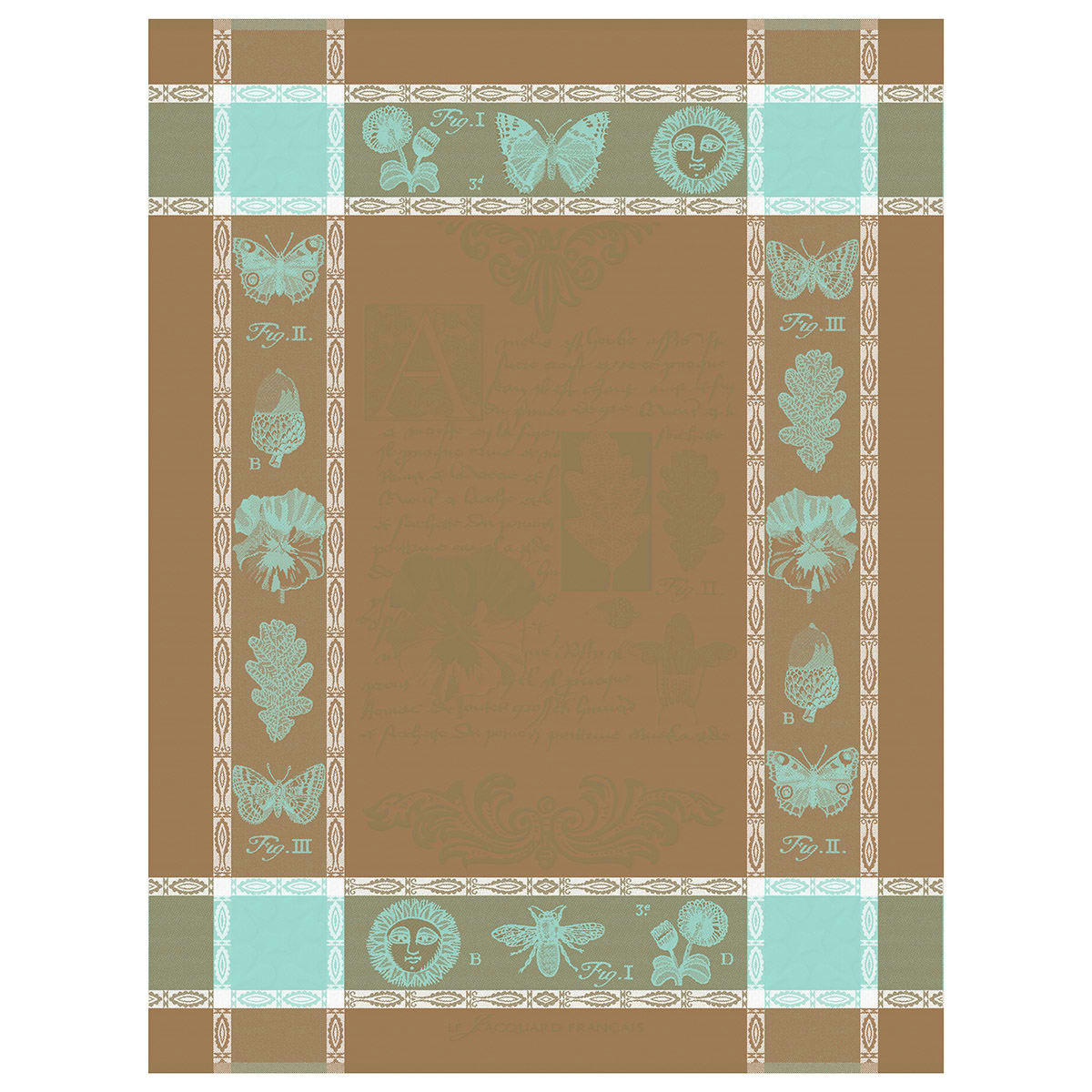 BOTANIQUE - Torchon en coton chardon 60 x 80